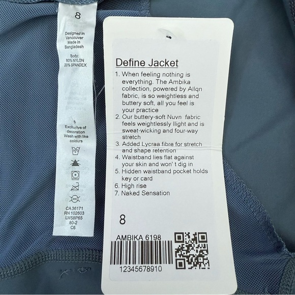 Women’s Define Zipper Jacket Ambika Collection Spandex Form Fitting Yoga Size 8 - Picture 13 of 16